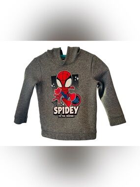 Kids Gray Spider-Man “Spidey” Graphic Hoodie Shirt